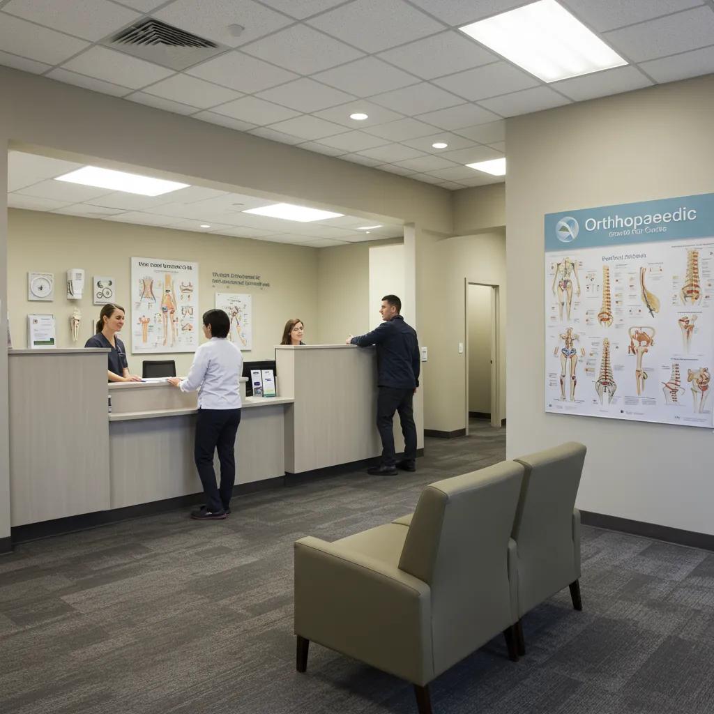 Modern orthopaedic clinic in Memphis with welcoming reception area and friendly staff