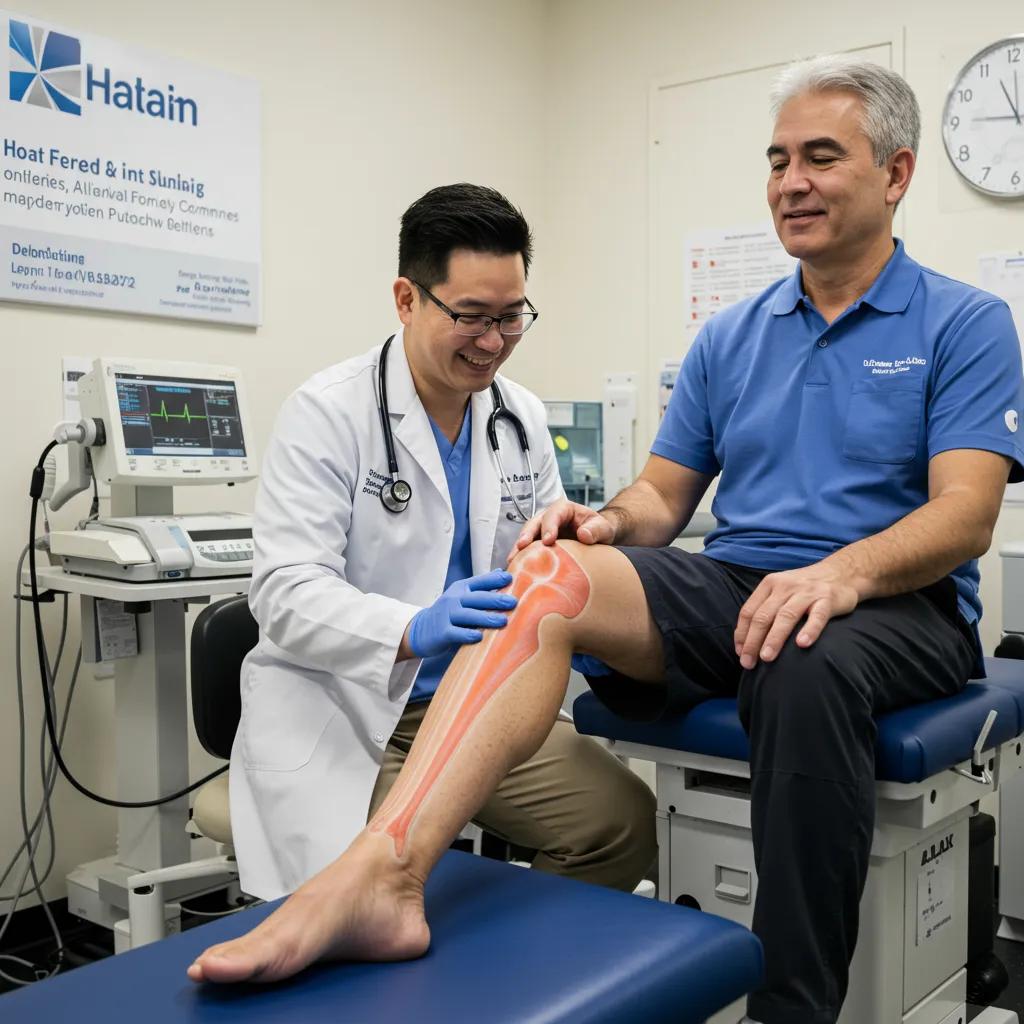 Patient receiving immediate orthopaedic care in a clinic setting