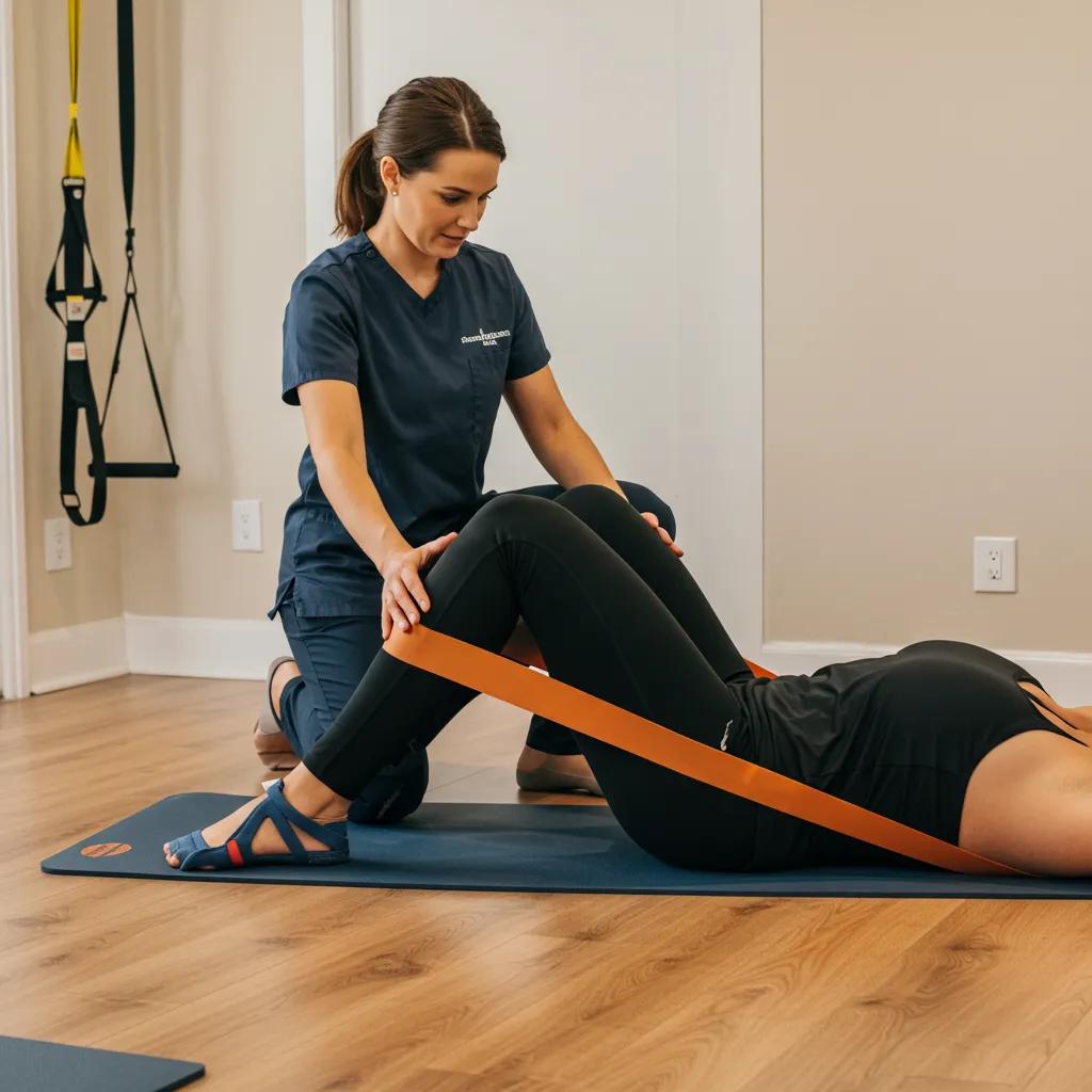 Physical therapy session showcasing rehabilitation techniques for orthopaedic recovery