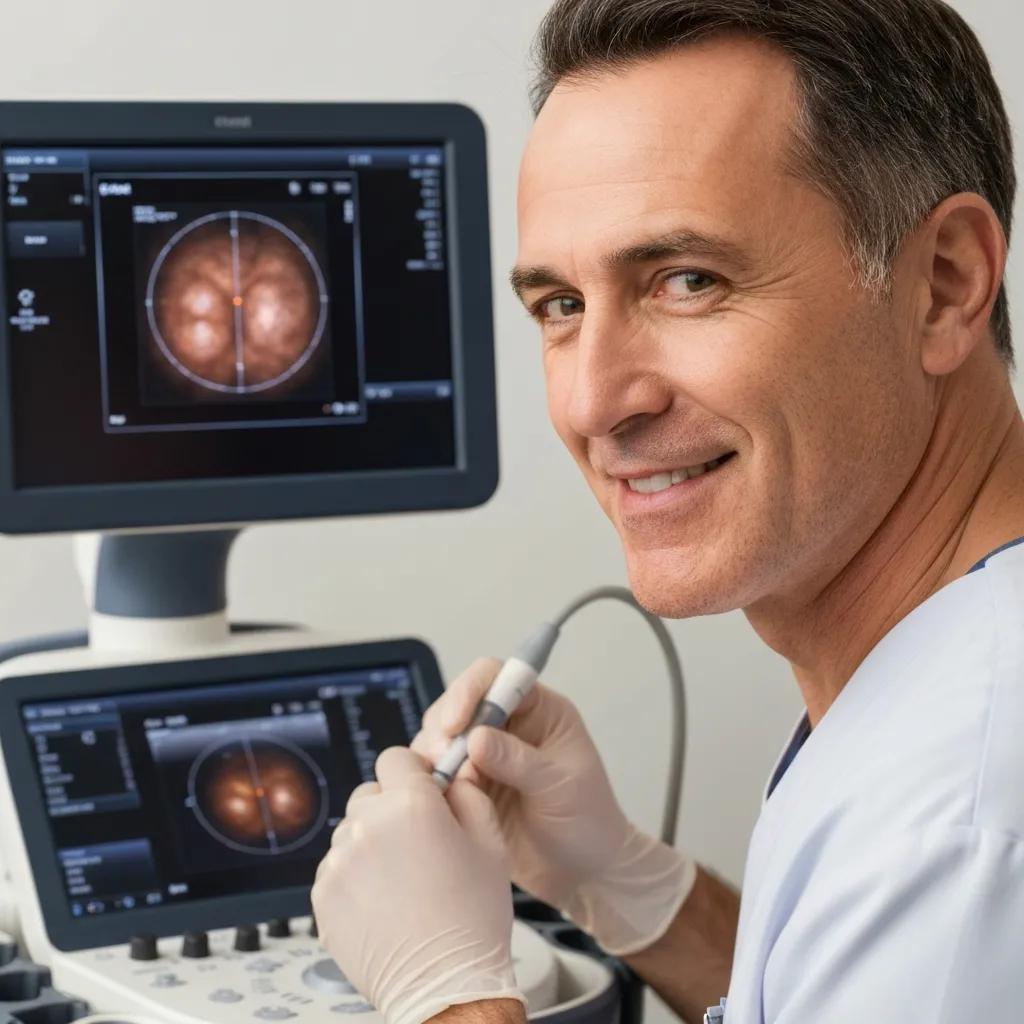 Healthcare professional using ultrasound guidance for accurate PRP injection
