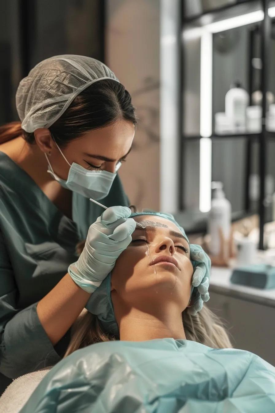 Patient receiving non-surgical regenerative therapy in a supportive clinic environment