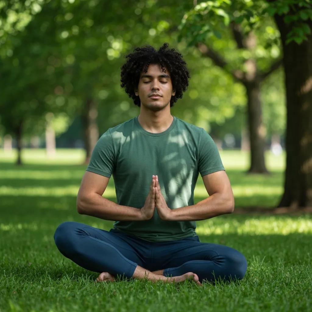 Natural healing for joint pain through yoga in a serene outdoor setting