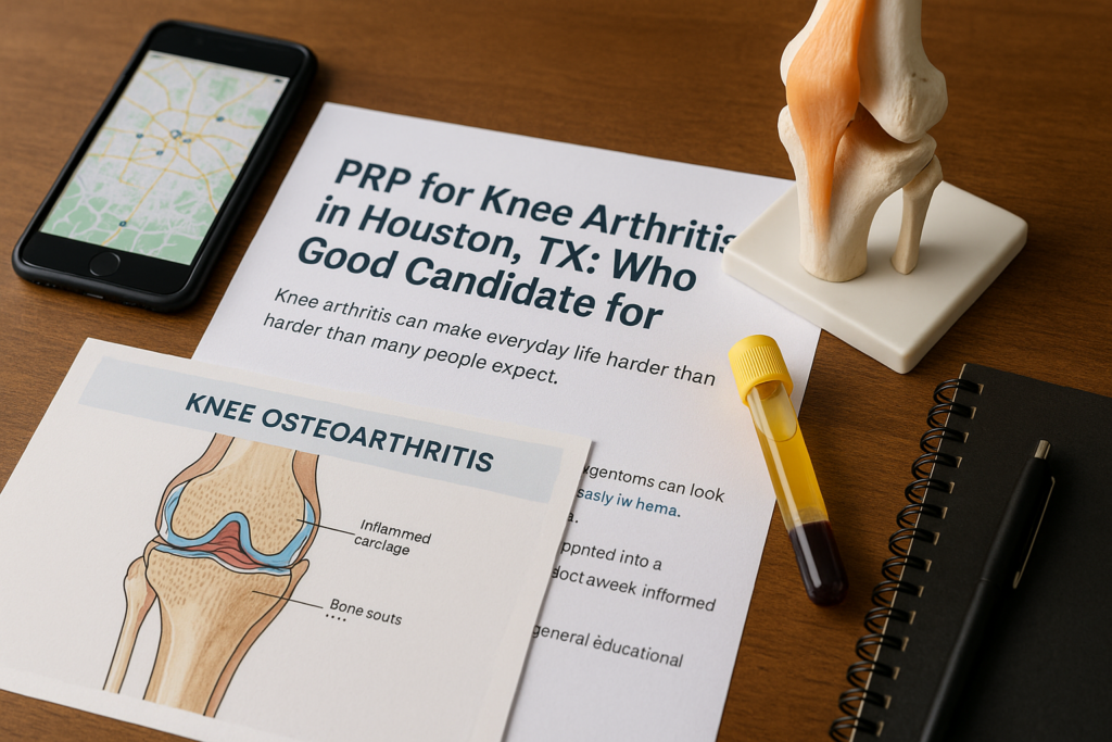 PRP for Knee Arthritis in Houston, TX: Who May Be a Good Candidate for Non-Surgical Care?